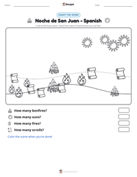 Noche de San Juan - Spanish printable worksheet preview