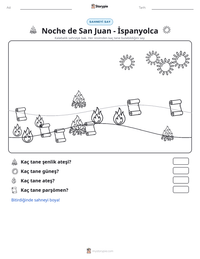 Noche de San Juan - İspanyolca yazdırılabilir çalışma sayfası önizlemesi