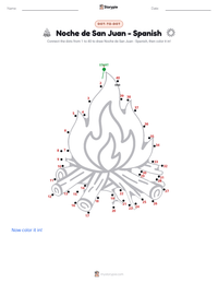 Noche de San Juan - Spanish printable worksheet preview