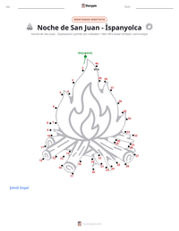 Noche de San Juan - İspanyolca yazdırılabilir çalışma sayfası önizlemesi