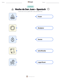Noche de San Juan - Spanisch druckbare Arbeitsblatt Vorschau