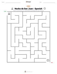 Noche de San Juan - Spanish printable worksheet preview