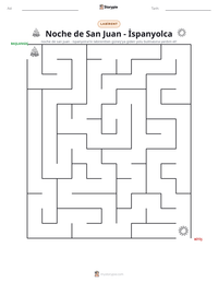Noche de San Juan - İspanyolca yazdırılabilir çalışma sayfası önizlemesi