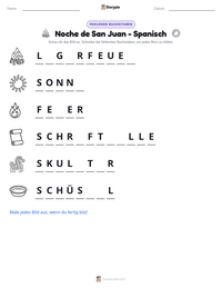 Noche de San Juan - Spanisch druckbare Arbeitsblatt Vorschau