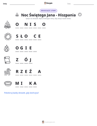 Podgląd drukowalnego arkusza ćwiczeń Noc Świętego Jana - Hiszpania