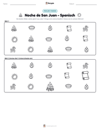 Noche de San Juan - Spanisch druckbare Arbeitsblatt Vorschau