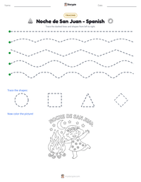 Noche de San Juan - Spanish printable worksheet preview