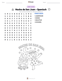 Noche de San Juan - Spanisch druckbare Arbeitsblatt Vorschau