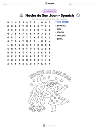 Noche de San Juan - Spanish printable worksheet preview