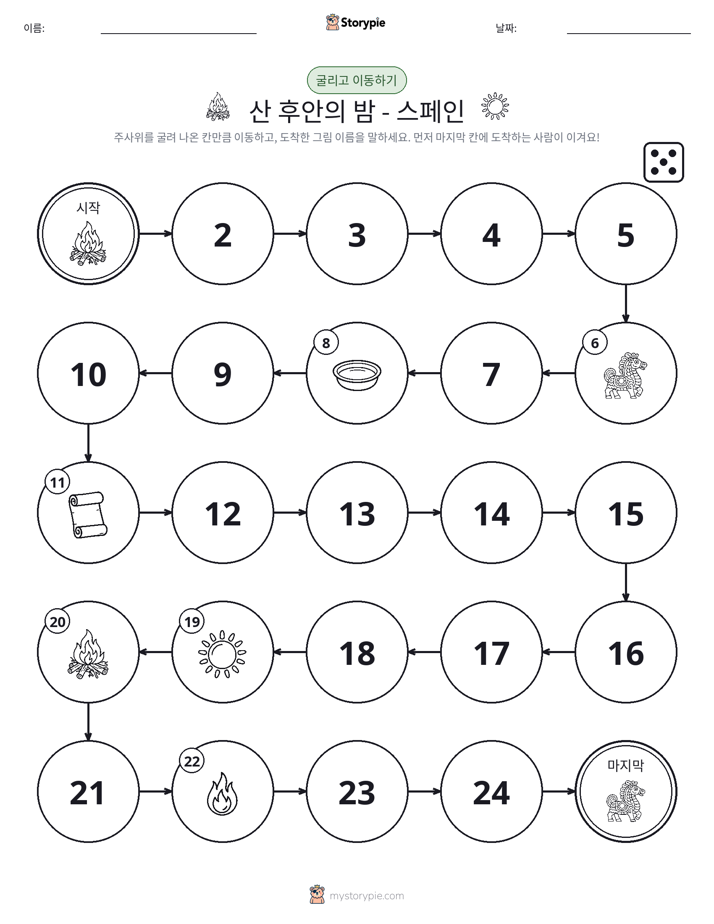주사위 굴리고 이동하기 게임