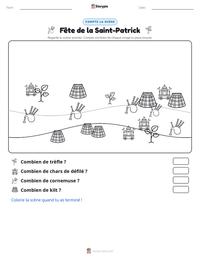Aperçu de la feuille de travail imprimable Fête de la Saint-Patrick