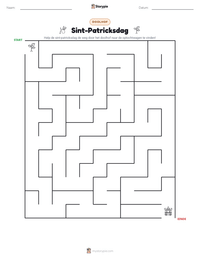 Sint-Patricksdag afdrukbare werkblad voorbeeld
