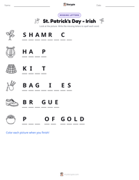 St. Patrick's Day - Irish printable worksheet preview