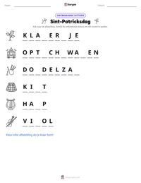 Sint-Patricksdag afdrukbare werkblad voorbeeld