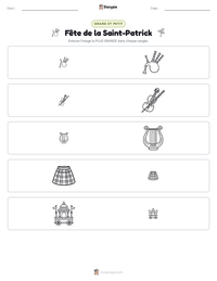 Aperçu de la feuille de travail imprimable Fête de la Saint-Patrick
