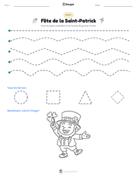 Aperçu de la feuille de travail imprimable Fête de la Saint-Patrick