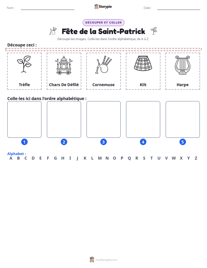 Découper & Coller l'Alphabet