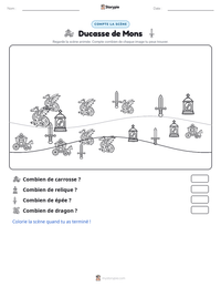 Aperçu de la feuille de travail imprimable Ducasse de Mons