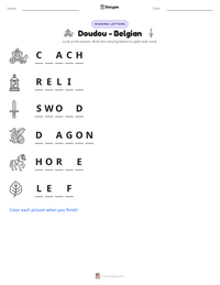 Doudou - Belgian printable worksheet preview
