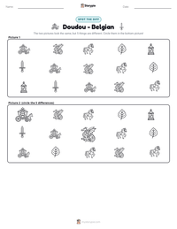 Doudou - Belgian printable worksheet preview