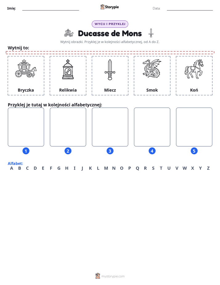 Wytnij i Wklej Alfabet