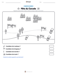 Aperçu de la feuille de travail imprimable Fête du Canada