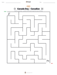 Canada Day - Canadian printable worksheet preview