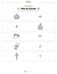 Aperçu de la feuille de travail imprimable Fête du Canada