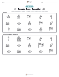 Canada Day - Canadian printable worksheet preview