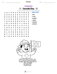 Canada Day afdrukbare werkblad voorbeeld