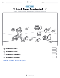 Mardi Gras - Amerikanisch druckbare Arbeitsblatt Vorschau