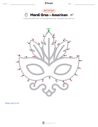 Mardi Gras - American printable worksheet preview