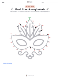 Podgląd drukowalnego arkusza ćwiczeń Mardi Gras - Amerykańskie