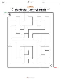 Podgląd drukowalnego arkusza ćwiczeń Mardi Gras - Amerykańskie