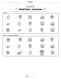 Mardi Gras - American printable worksheet preview