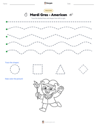 Mardi Gras - American printable worksheet preview