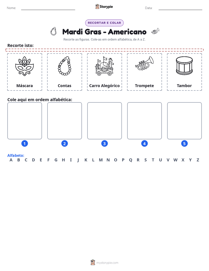 Recortar & Colar Alfabeto