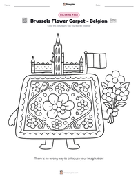 Brussels Flower Carpet - Belgian printable worksheet preview