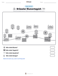 Brüsseler Blumenteppich druckbare Arbeitsblatt Vorschau