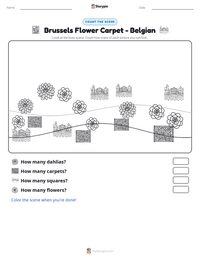 Brussels Flower Carpet - Belgian printable worksheet preview