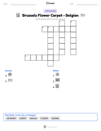Brussels Flower Carpet - Belgian printable worksheet preview