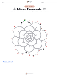 Brüsseler Blumenteppich druckbare Arbeitsblatt Vorschau
