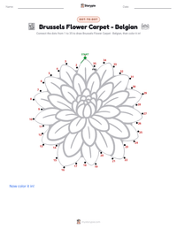 Brussels Flower Carpet - Belgian printable worksheet preview