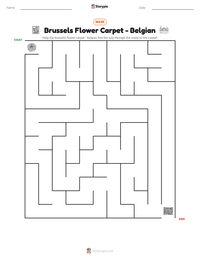 Brussels Flower Carpet - Belgian printable worksheet preview