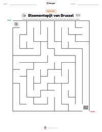 Bloementapijt van Brussel afdrukbare werkblad voorbeeld