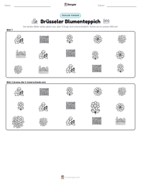 Brüsseler Blumenteppich druckbare Arbeitsblatt Vorschau