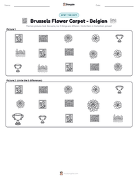 Brussels Flower Carpet - Belgian printable worksheet preview