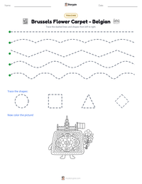 Brussels Flower Carpet - Belgian printable worksheet preview
