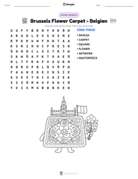 Brussels Flower Carpet - Belgian printable worksheet preview