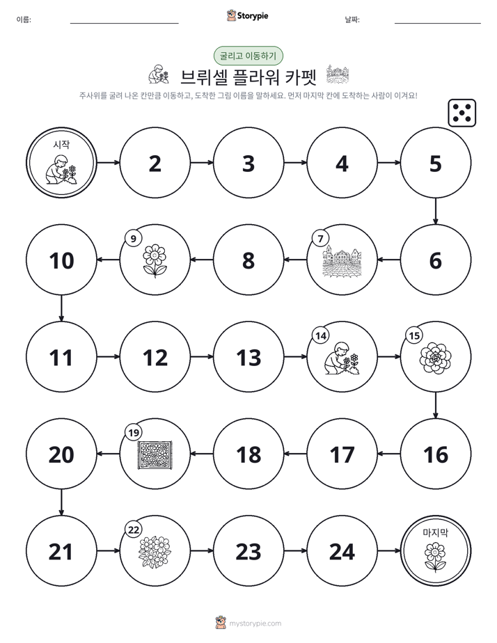 주사위 굴리고 이동하기 게임